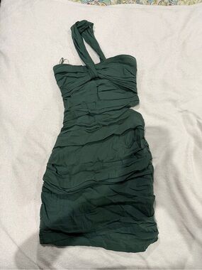 zara asymmetric dress green Abbie White Maxi Formal Dress - US 10 main image 0